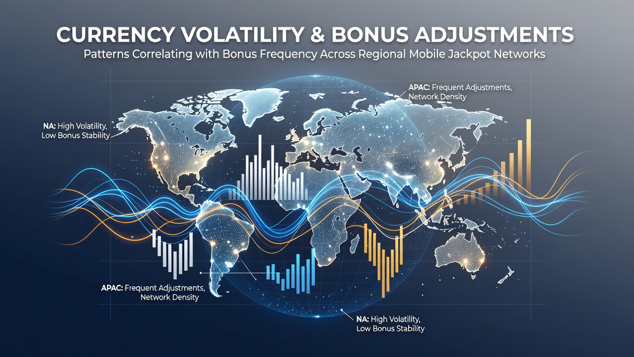 Regional mobile jackpot networks displaying fluctuating bonus structures tied to currency movements