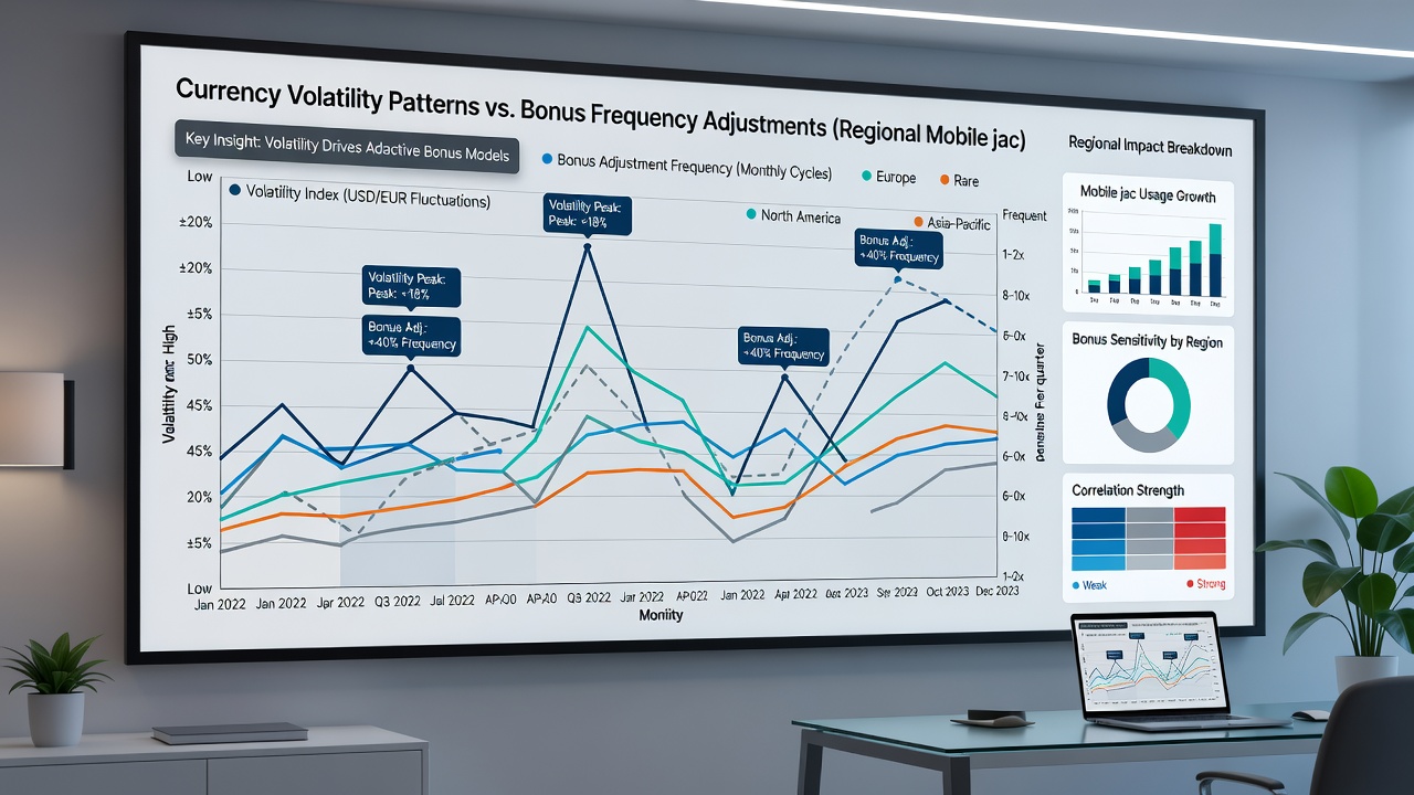 Mobile jackpot interface showing adjusted bonus frequency metrics during currency volatility periods