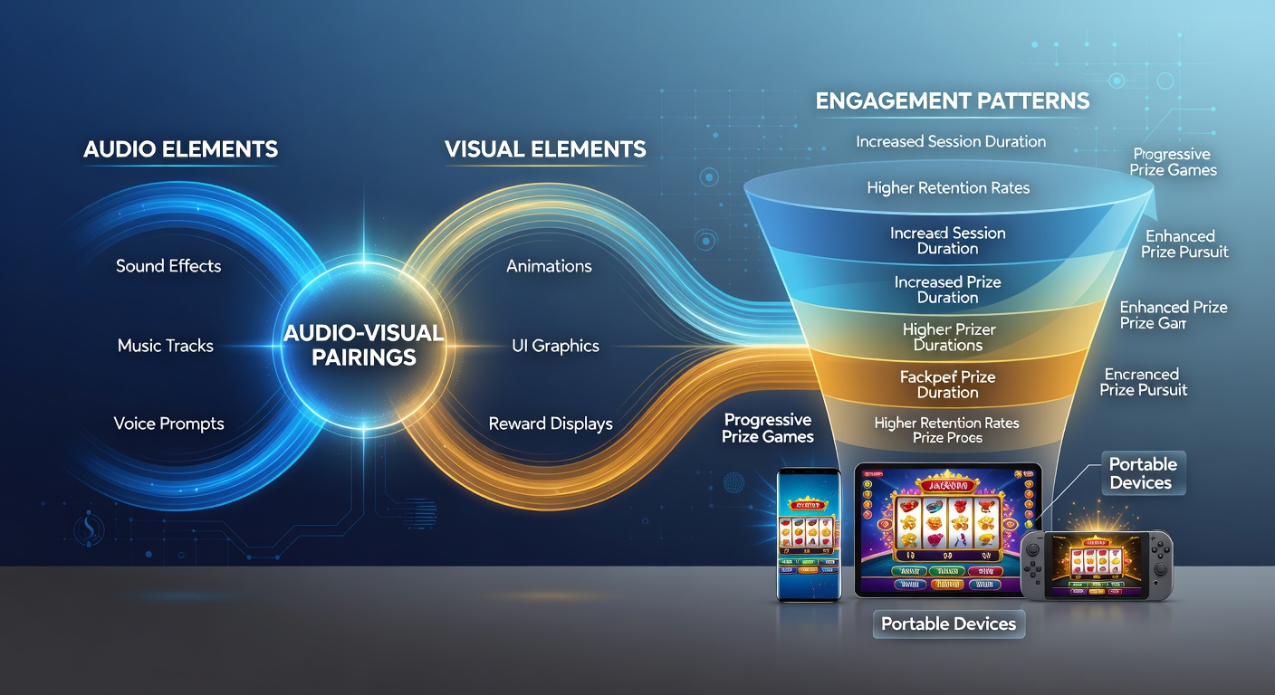 Close-up view of a tablet screen showing detailed graphics and sound wave indicators in a progressive mobile slot game