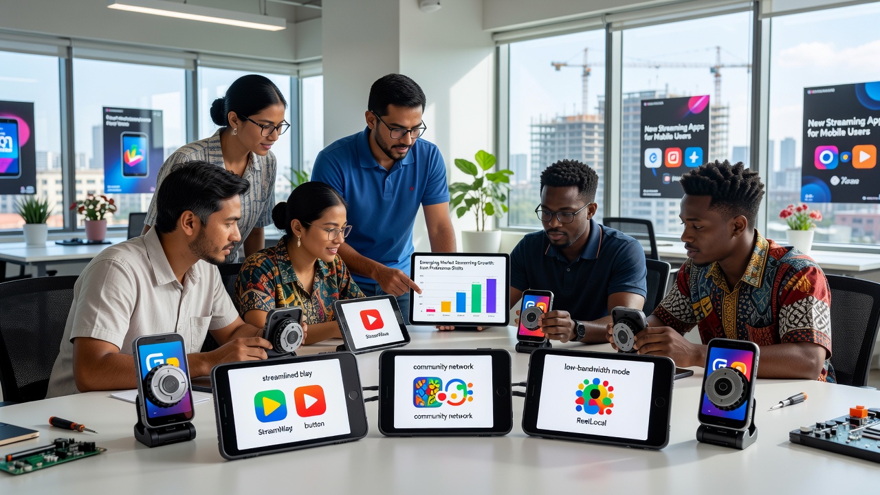 Handheld reel interfaces adapting icons from global streaming hits
