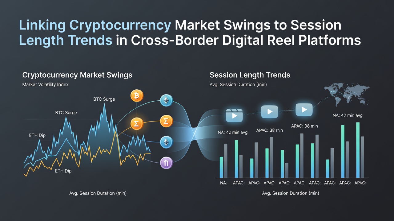 Cryptocurrency price charts overlaid with gaming session analytics from cross-border reel platforms