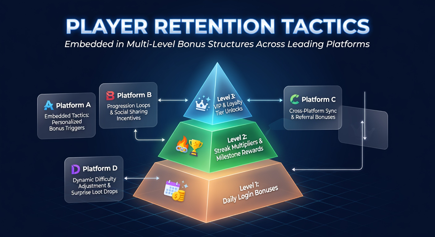 Illustration of multi-level bonus structures showing tiered rewards and player engagement metrics on digital gaming platforms