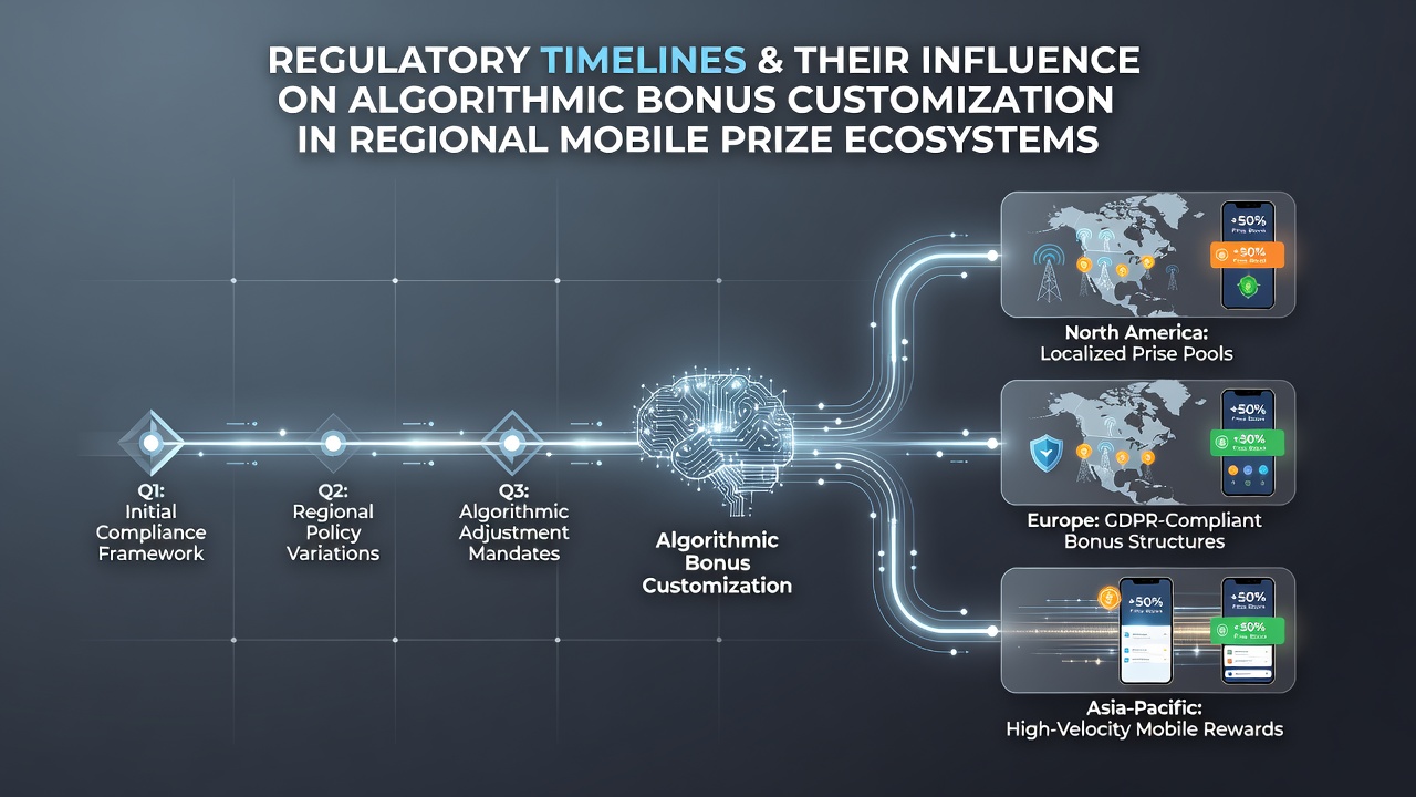 Visual representation of regulatory timelines affecting mobile gaming bonus systems across regions